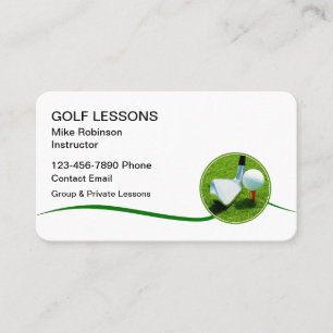 Golf Lessons Training Instructor Business Cards