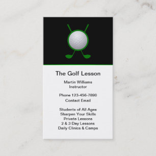 Golf Lessons Vertical Business Cards