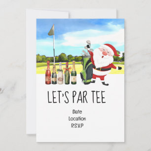 Golf Let’s Par tee Christmas party for Golfer Invitation