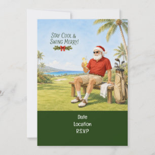 Golf Let’s Par tee Christmas party for Golfer Invitation