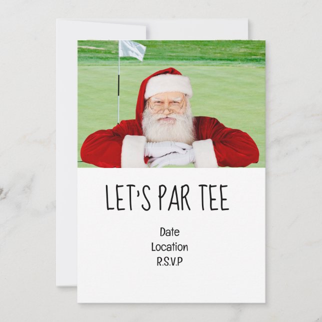 Golf Let’s Par tee Christmas party for Golfer Invitation (Front)