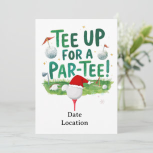 Golf Let’s Par tee for Christmas Invitation