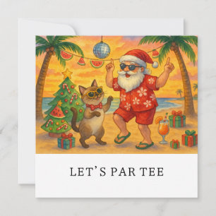 Golf Let’s Par tee golf CHRISTMAS Party for golfer Holiday Card