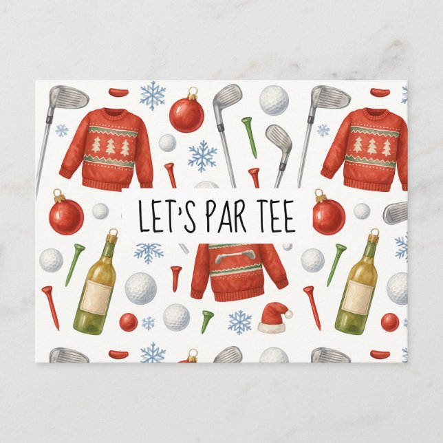 Golf Let’s Par tee  golf Party themed for Golfers Postcard (Front)