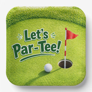 Golf Let’s Par-Tee Putting Green Party  Paper Plate