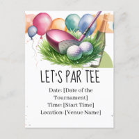 Golf Let’s Par tee with golf ball and wine