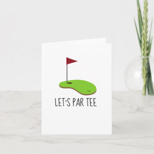 Golf Let’s Par tee with golf flag on green Invitation