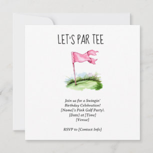 Golf Let’s Par tee with golf flag on green  Invitation