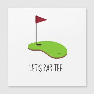 Golf Let’s Par tee with golf flag on green Magnetic Invitation