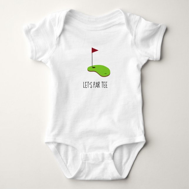 Golf Let’s Par tee with golf flag on green white  (Front)