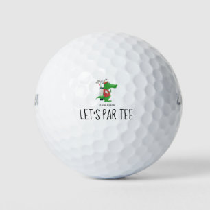Golf Let’s Par tee with golfer crocodile funny Balls