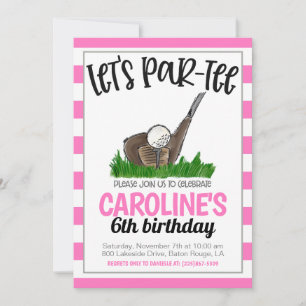 Golf Let's Par-tee Birthday Invitation