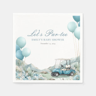 Golf Let's Par-tee Blue Baby Shower Napkin