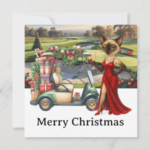 Golf Let's Par Tee Christmas Party for Golfer  Holiday Card