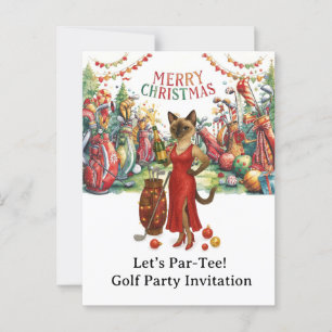 Golf Let's Par Tee Christmas Party for Golfer  Postcard