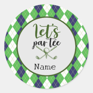 Golf  Let's Par Tee for Golfer Party   Classic Round Sticker