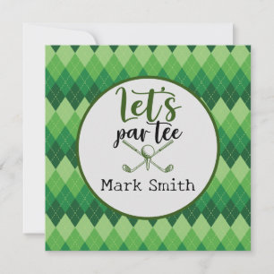Golf Let's Par Tee for Golfer Party Invitation