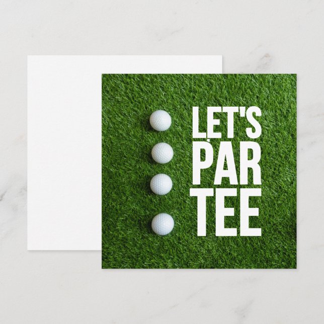Golf Let's Par Tee  Holiday Card (Front/Back)