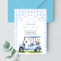 Golf Let's Par-Tee Tee Time Baby Shower Invitation