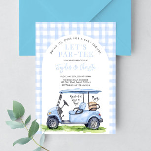 Golf Let's Par-Tee Tee Time Baby Shower Invitation