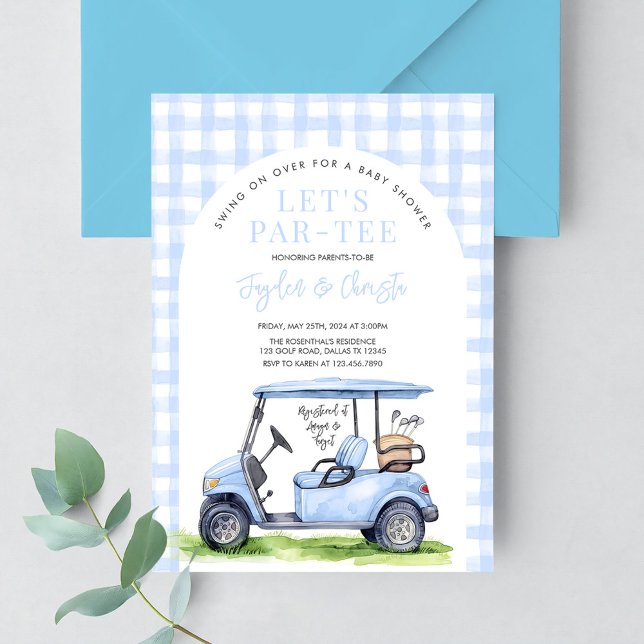 Golf Let's Par-Tee Tee Time Baby Shower Invitation (Creator Uploaded)