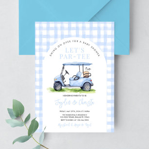 Golf Let's Par-Tee Tee Time Baby Shower Invitation
