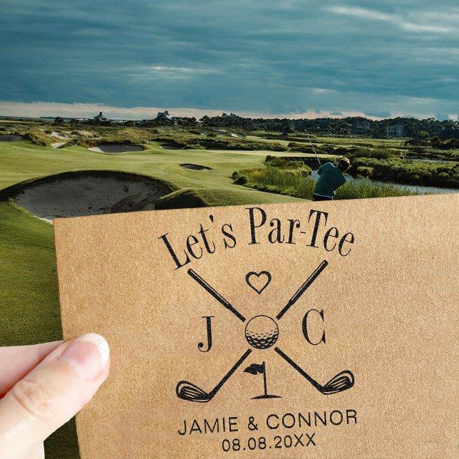 Golf Let's Par-Tee Wedding Save the Date Self-inking Stamp (Creator Uploaded)