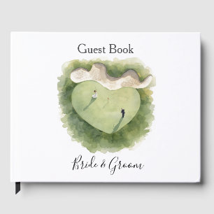Golf Let's Par tee with Bride and Groom Wedding  Guest Book