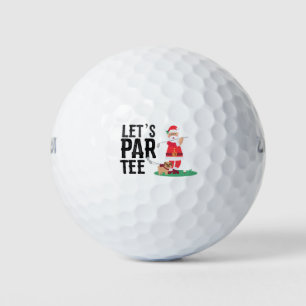 Golf Let's Par tee with Santa Claus Christmas  Golf Balls