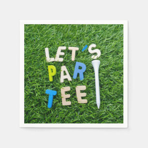 Golf Let's Par tee with white tee is on green Napkin