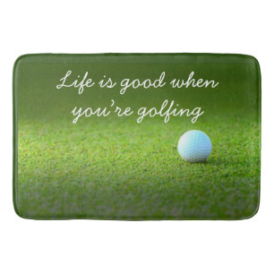 Golf Life is good with golf ball on green door mat
