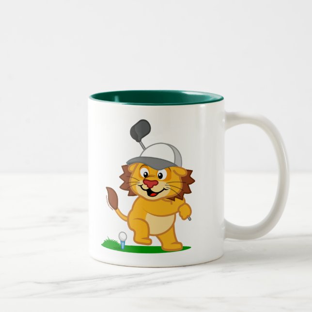 Golf Lion Two-Tone Coffee Mug (Right)