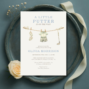 Golf Little Putter Boy Baby Shower Invitation