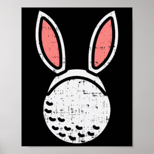 Golf Ll Bunny Ears Funny Golfing Easter Golfer Gif Poster
