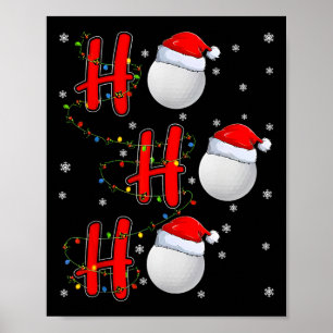 Golf Ll Santa Hat Ho Ho Ho Men Women Christmas Xma Poster