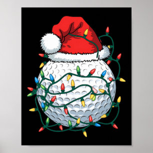 Golf Ll Santa Hat Men Womens Christmas Golfing Xma Poster