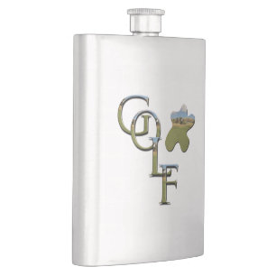 Golf Logo And Course, Classic Hip Flask