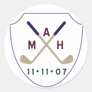 golf logo classic round sticker