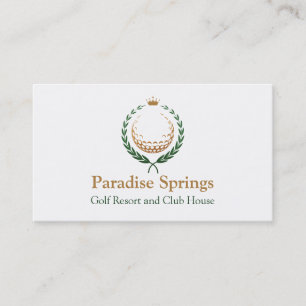 Golf Logo Emblem Golfball Crown Business Card