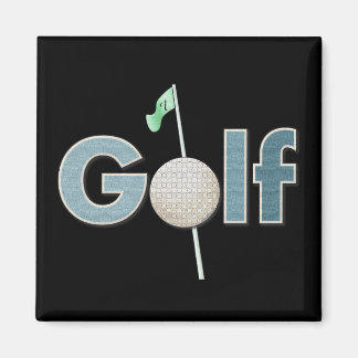 Golf Logo With Golf Ball and Flag Sports Magnet