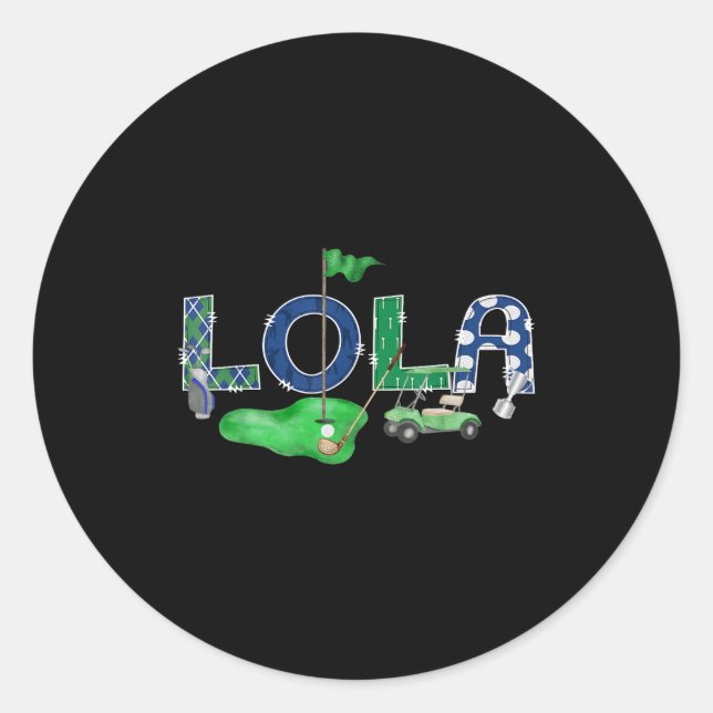 Golf Lola Hole In One Golf 1st Birthday Boy Party  Classic Round Sticker (Front)