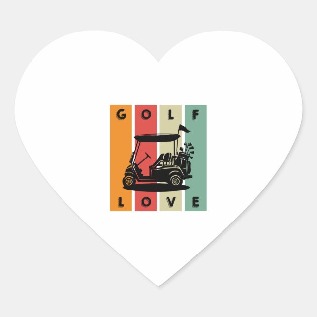 Golf-Love Heart Sticker (Front)