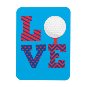 Golf Love Word Art Magnet