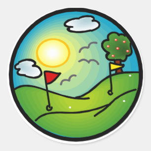 Golf Lover Classic Round Sticker