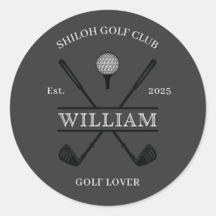 Golf Lover Cross Club Classic Round Sticker