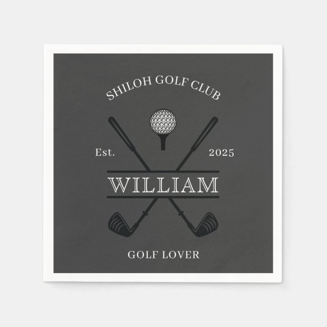 Golf Lover Cross Club Paper Napkin (Front)