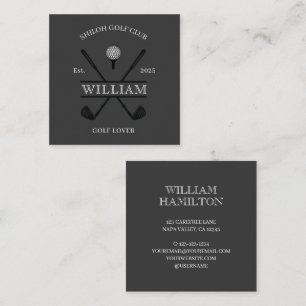 Golf Lover Cross Club Square Business Card