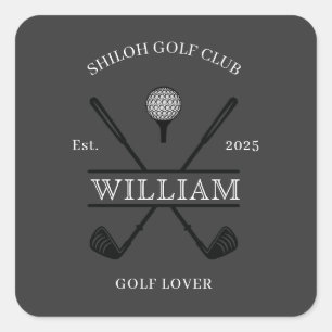 Golf Lover Cross Club Square Sticker