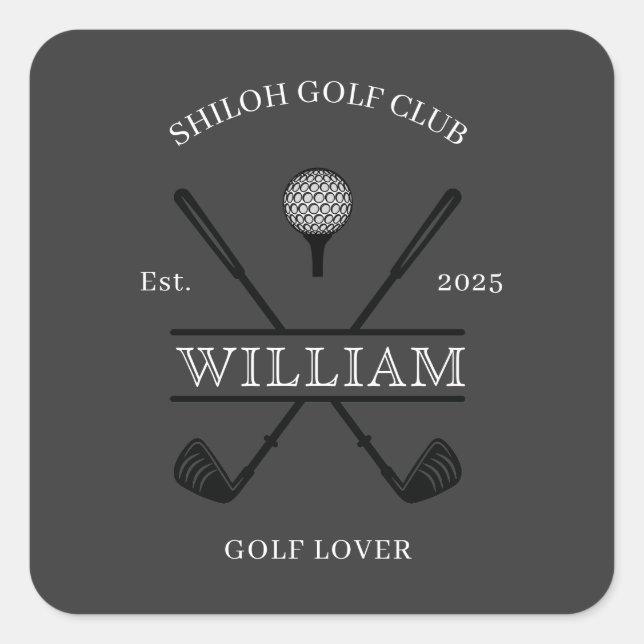 Golf Lover Cross Club Square Sticker (Front)