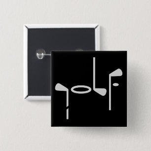 Golf Lover Golfer Golfing Club 15 Cm Square Badge